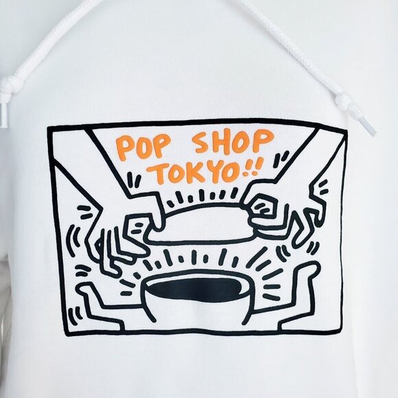 KEITH HARING x TOKYO 80s Art Pop Shop Long Sleeve Sweat Pullover Hoodie M - Picture 2 of 16